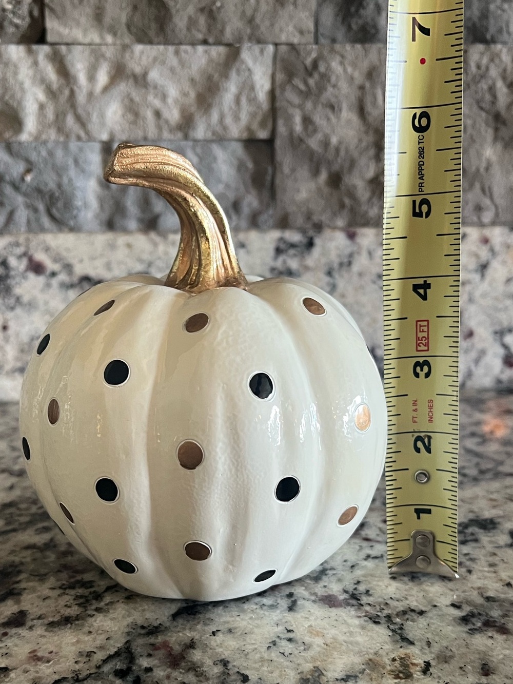 Mackenzie-Childs Dotty Pumpkin Ivory. New in Box. - Picture 5 of 6